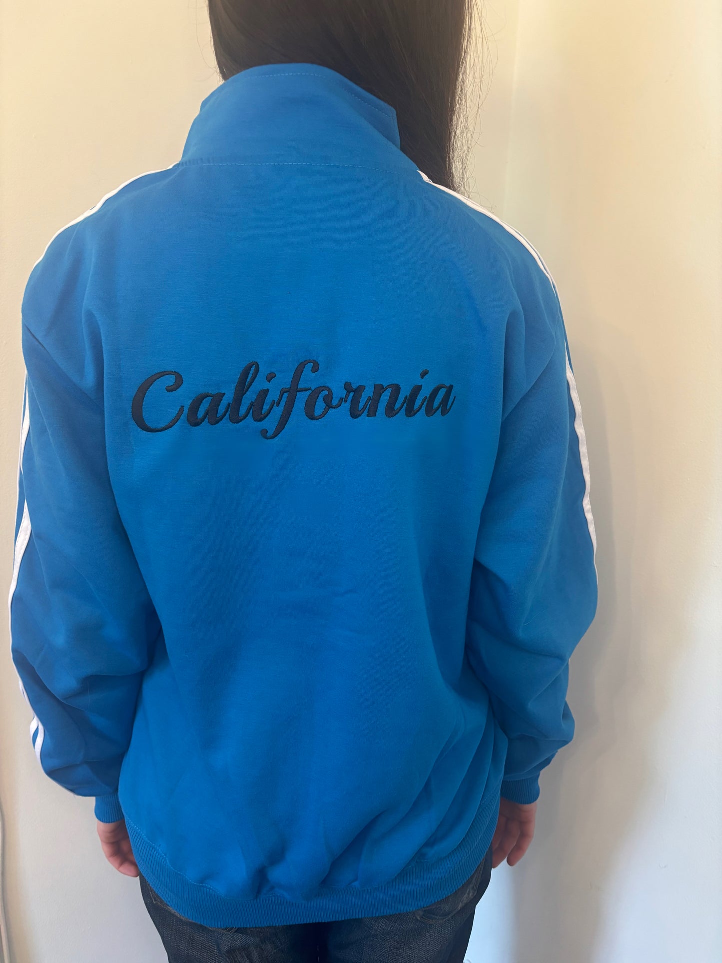 Baby Daddy Momma Drama Black track suit jacket in Blue
