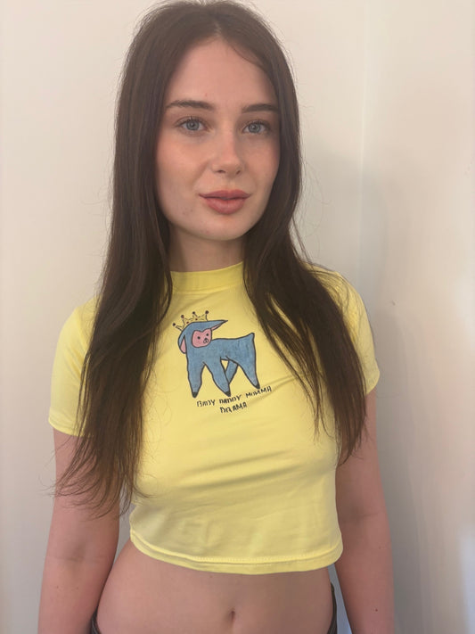 Larry the Prince Lamb Yellow Crop Top