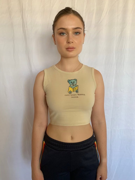 How to be Hot 101 bear Hand Painted Crop Top