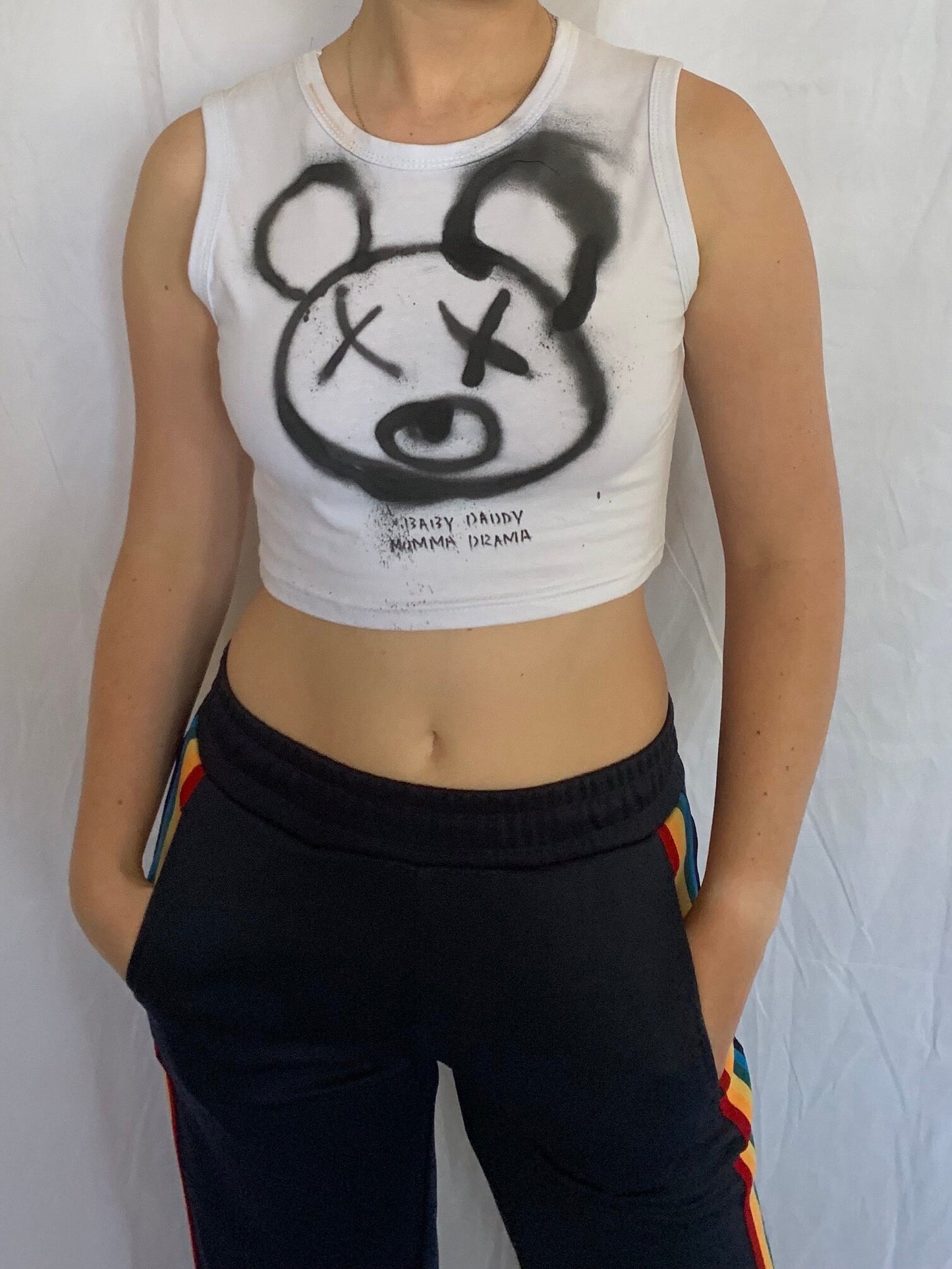 Graffiti Spray Bear Crop Top