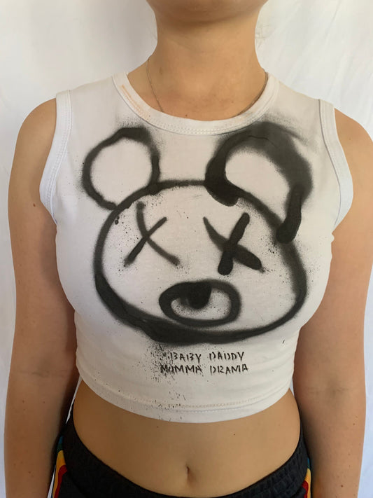 Graffiti Spray Bear Crop Top