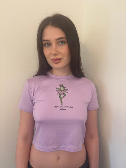 Maxwell the Ballerina Frog Purple Crop Top