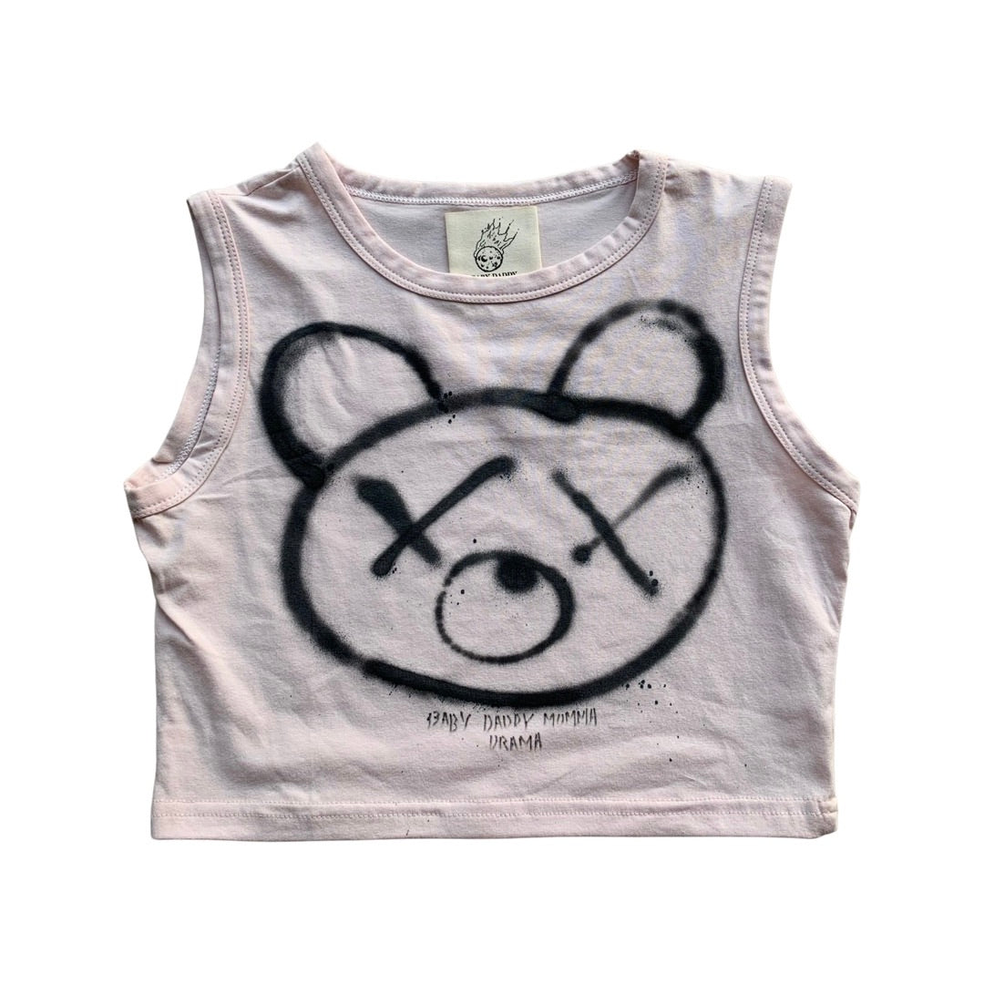 Graffiti Spray Bear Crop Top
