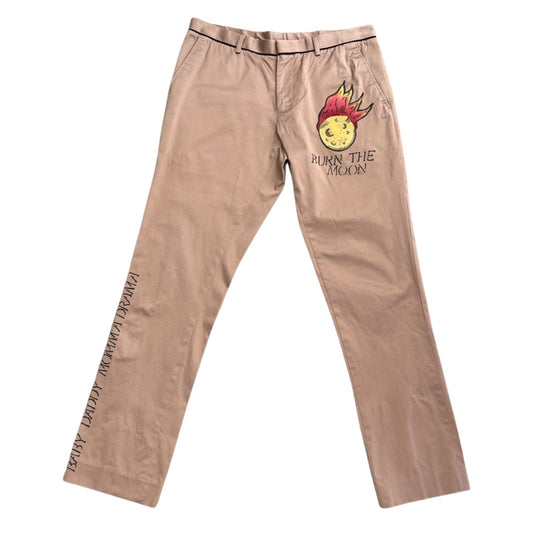 Hand Painted burn the moon slacks Pants