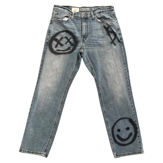 Grafitti Pants Bluejean smiley X smiley $
